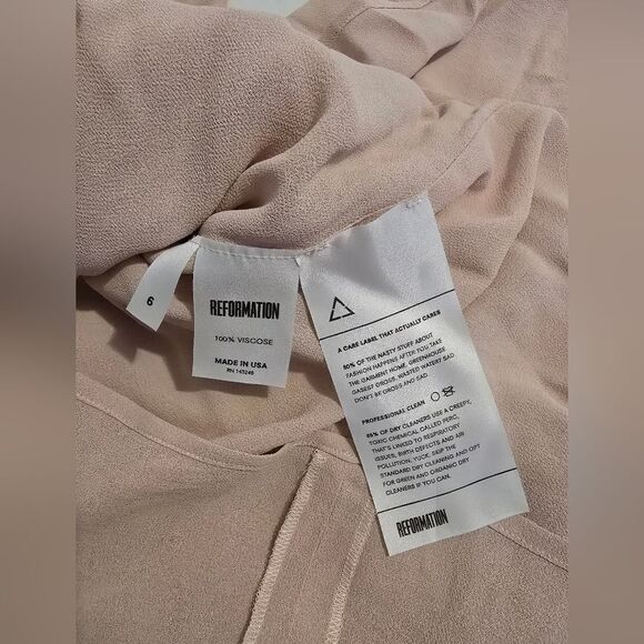 Reformation Rosehip Midi Dress Size 6 in Blush Pink - Picture 3 of 10
